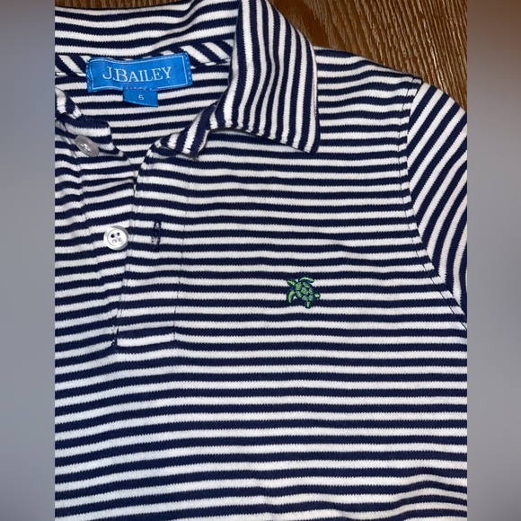 J.Bailey/Bailey Boys navy & white striped LS collared shirt Size 5 - Picture 1 of 6